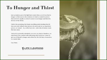 To Hunger and Thirst (Blog)