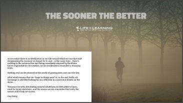 The Sooner the Better (Blog)